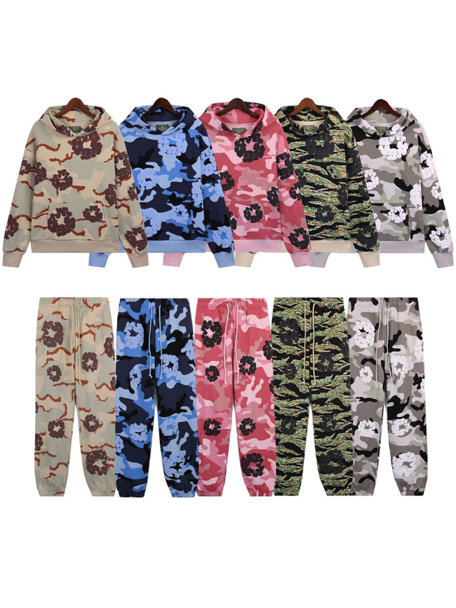 Camouflage Foam Kapok Hoodie & Pants set 5 colors