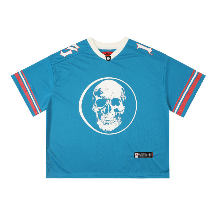 [Buy Two Get One Free]Skull Print Mesh Quick Dry Jersey Tee 6 colors