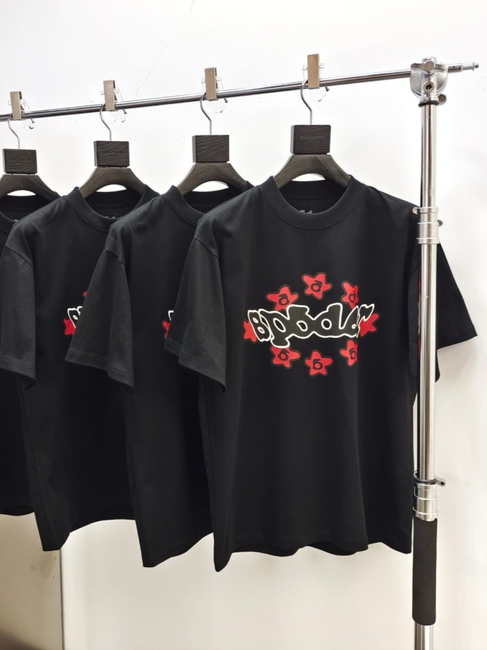[Big & Tall for weights up to 220 lbs]1:1 quality version Twisted letters red flower Tee