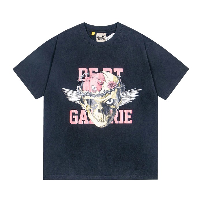 Devil's Eye Pink Letter Print Washed Version Tee