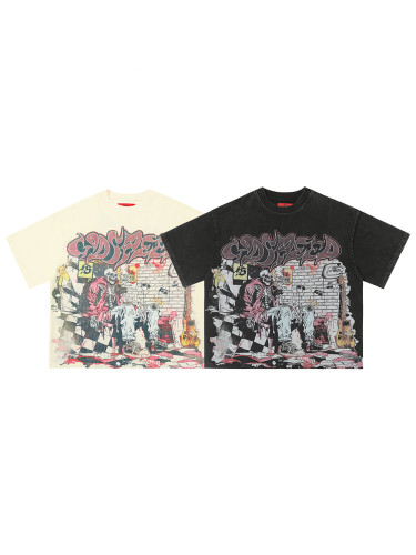 Smoking Skull Graffiti Tee 2 colors