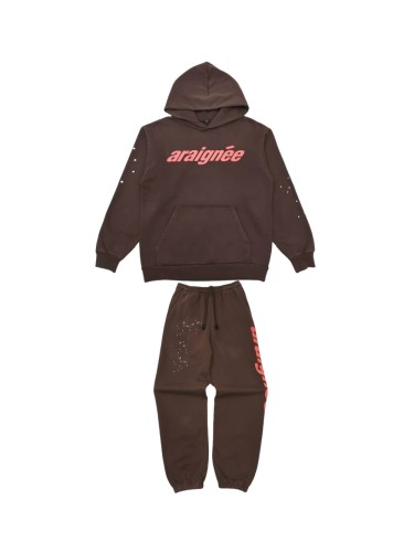1:1 quality version French Character Dark Brown Hoodie & Pants Set