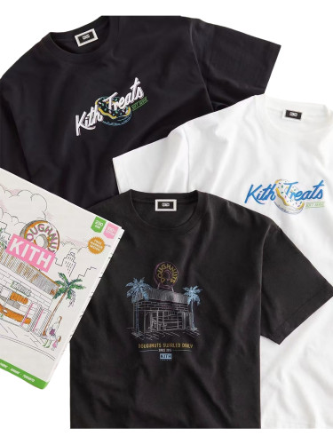 1:1 quality version Limited Donut Box Logo Letter Print Tee 3 colors