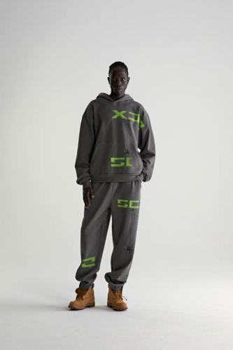 1:1 quality version Green Alphabet 5EX Hoodie & Pants Set