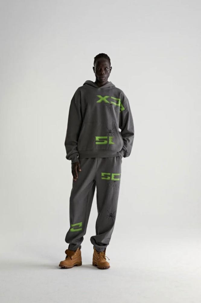 1:1 quality version Green Alphabet 5EX Hoodie & Pants Set