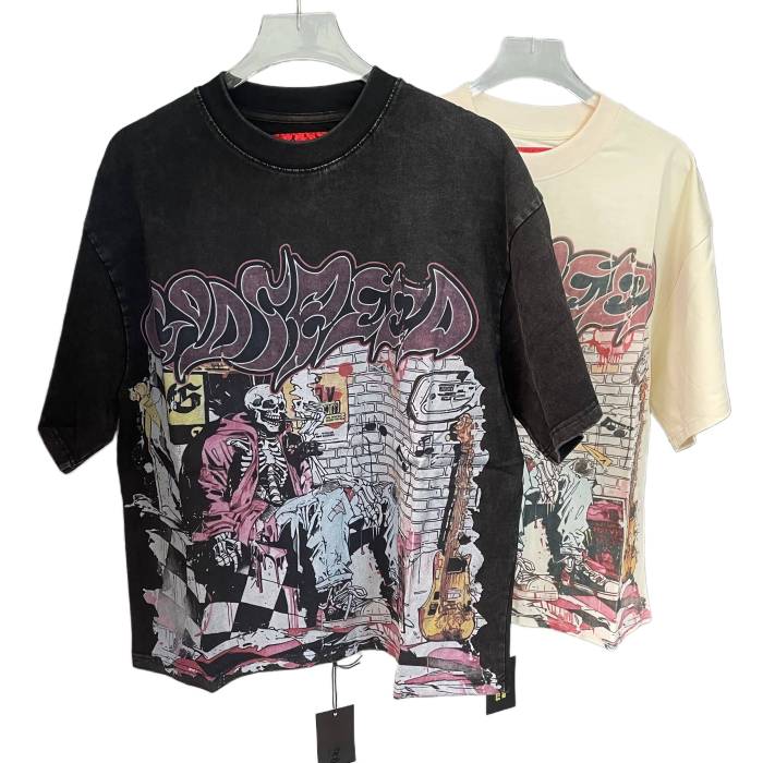 Smoking Skull Graffiti Tee 2 colors