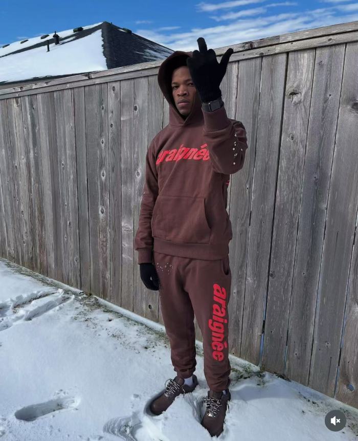 1:1 quality version French Character Dark Brown Hoodie & Pants Set