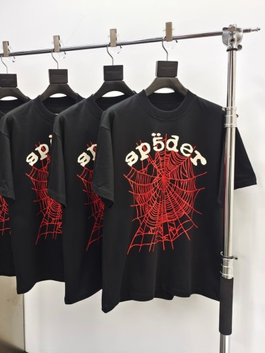 1:1 quality version White Letter Red Spider Web Tee