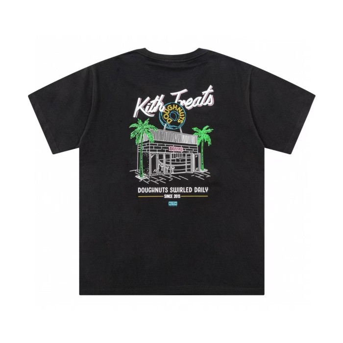 1:1 quality version Limited Donut Box Logo Letter Print Tee 3 colors