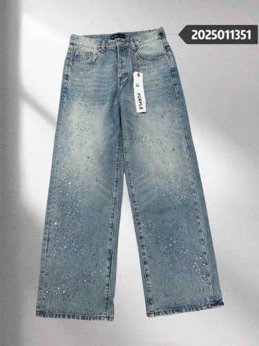1:1 quality version Colorful diamond star wide-leg jeans