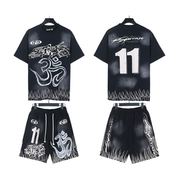 27858263 Printed Washed Version Tee & Shorts Set 2 colors