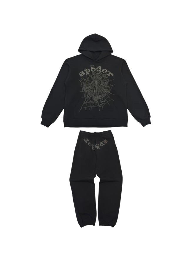 1:1 quality version Black Letter Hoodie & Pants set-Black