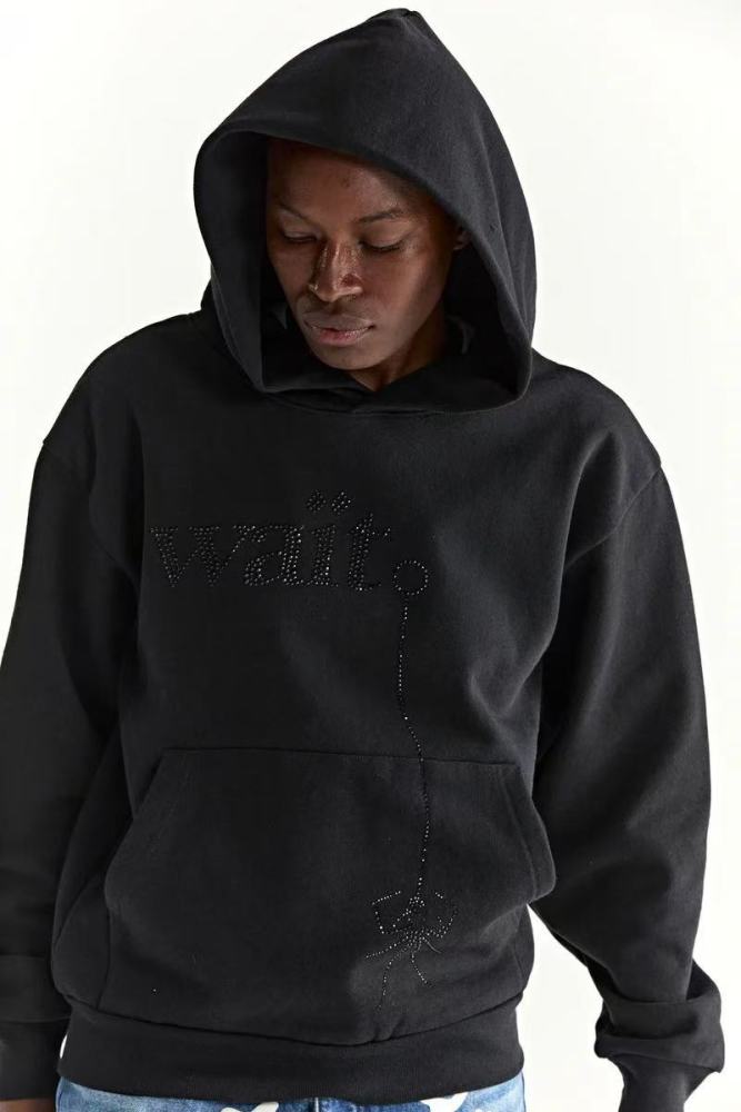 1:1 quality version 27878313  Wait Rhinestone Hoodie 2 colors