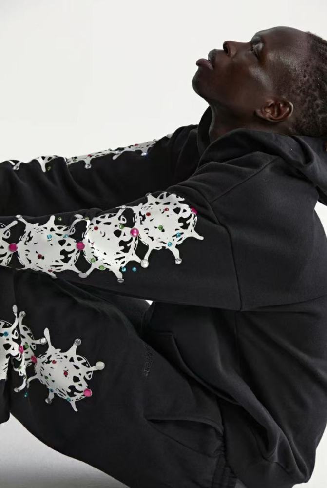 [Big & Tall for weights up to 220 lbs]1:1 quality version 27878303 Embroidered Letters tone Hoodie & Pants Set