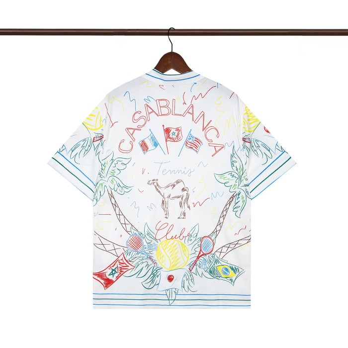 27878382 Line camel Coconut Tree Printed Polo shirt & shorts set