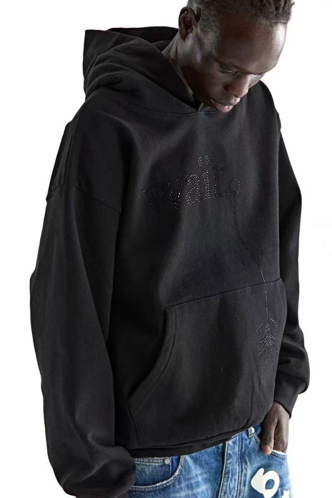 1:1 quality version 27878313  Wait Rhinestone Hoodie 2 colors