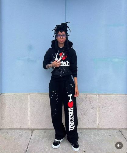 1:1 quality version 27880532 Red Heart Mariah print Hoodie & Pants Set
