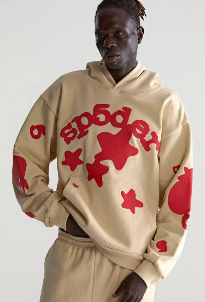 1:1 quality version 27880534 Red Big Star Print Hoodie & Pants Set