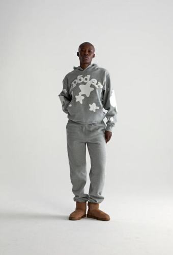1:1 quality version 27880543 New Color Medium Gray Printed Hoodie & Pants Set