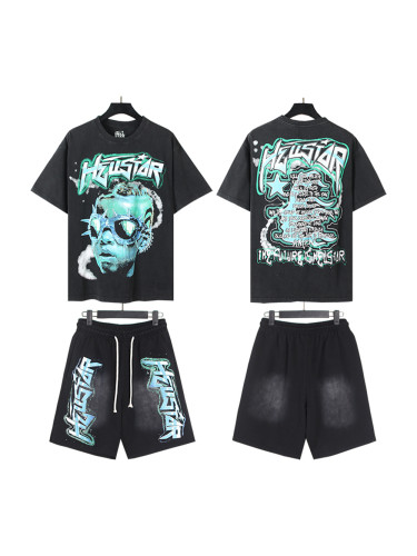27880022 Printed Washed Version Tee & Shorts Set