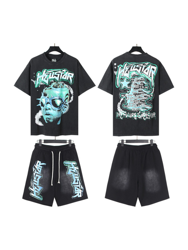 27880022 Printed Washed Version Tee & Shorts Set
