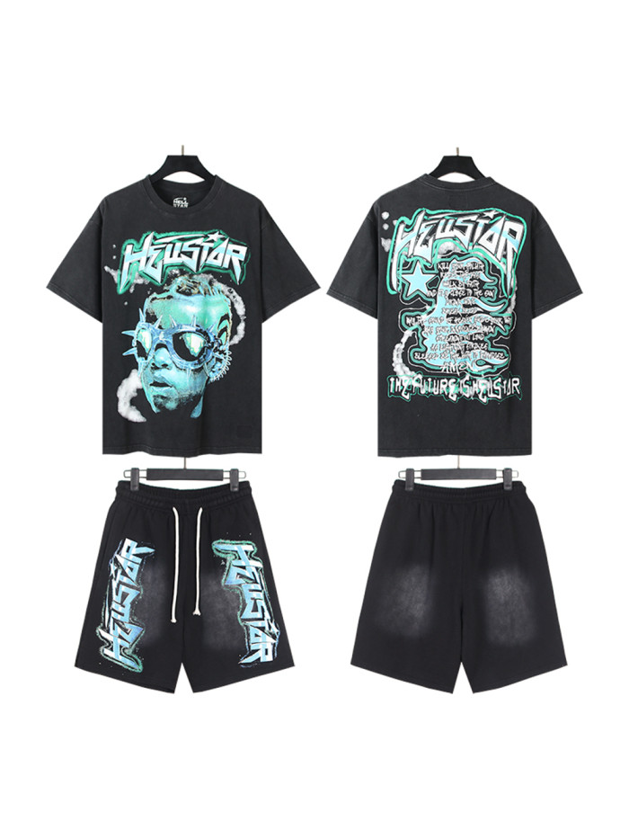 27880022 Printed Washed Version Tee & Shorts Set