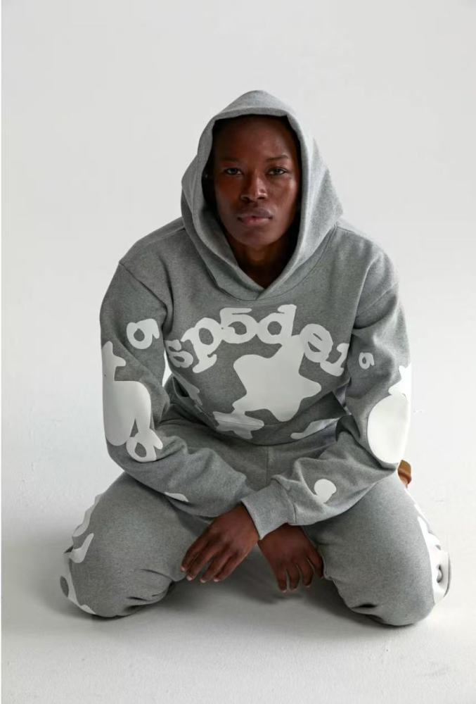 1:1 quality version 27880543 New Color Medium Gray Printed Hoodie & Pants Set