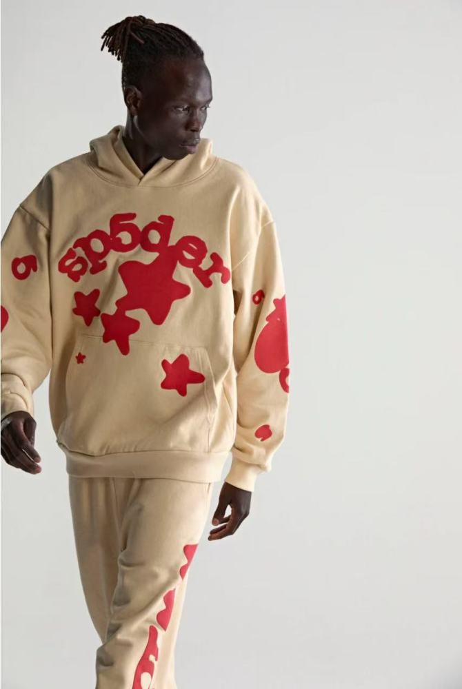 1:1 quality version 27880534 Red Big Star Print Hoodie & Pants Set