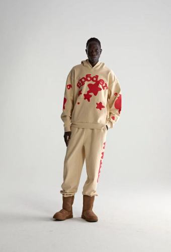 1:1 quality version 27880534 Red Big Star Print Hoodie & Pants Set