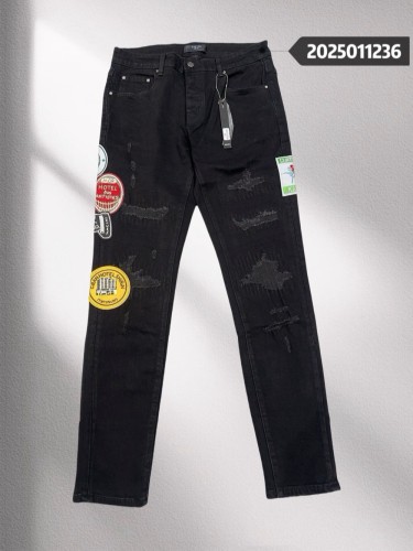 1:1 quality version 27888320 Badge Embroidered Ripped Jeans