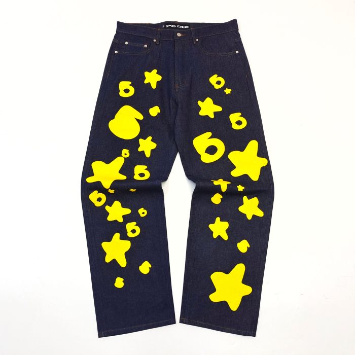 [buy more save more][Big & Tall for weights up to 220 lbs]1:1 quality version White Star Print Jeans 2 colors