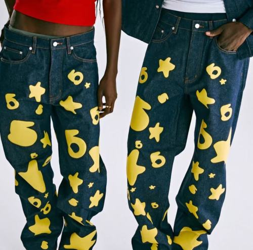 1:1 quality version White Star Print Jeans 2 colors