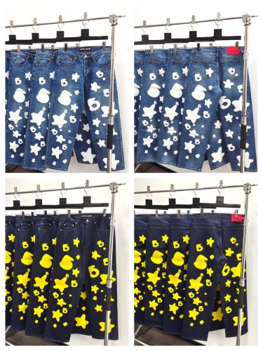 1:1 quality version White Star Print Jeans 2 colors