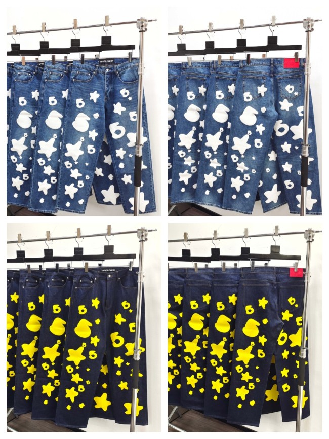 [buy more save more][Big & Tall for weights up to 220 lbs]1:1 quality version White Star Print Jeans 2 colors