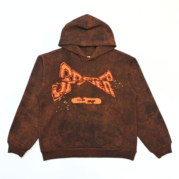 [Big & Tall for weights up to 220 lbs]1:1 quality version 27895021 Orange Alphabet Black Brown Hoodie & Pants Set