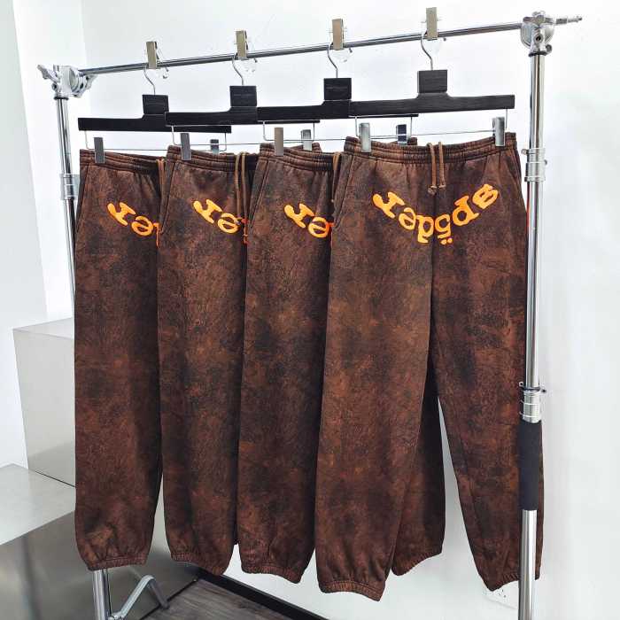 [Big & Tall for weights up to 220 lbs]1:1 quality version 27895021 Orange Alphabet Black Brown Hoodie & Pants Set