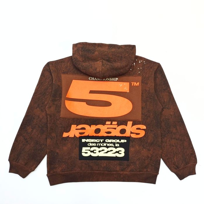 [Big & Tall for weights up to 220 lbs]1:1 quality version 27895021 Orange Alphabet Black Brown Hoodie & Pants Set