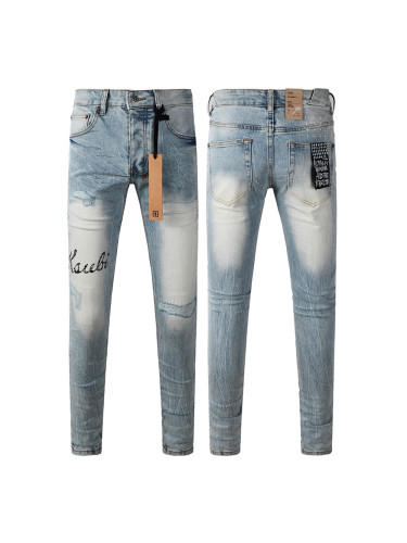 1:1 quality version 27895017 Overlap Letter Print Jeans