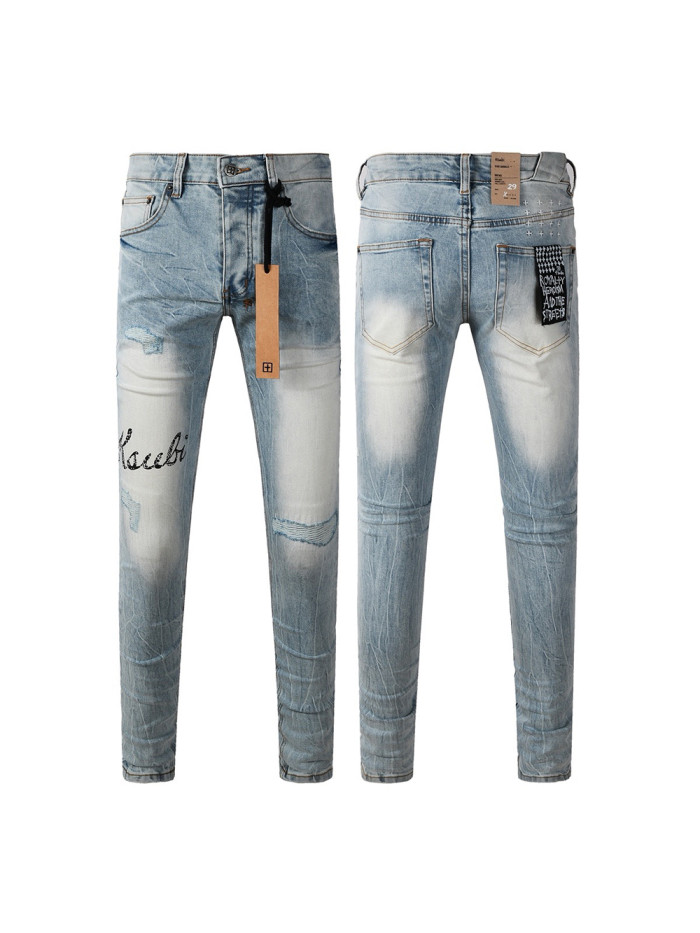 1:1 quality version 27895017 Overlap Letter Print Jeans
