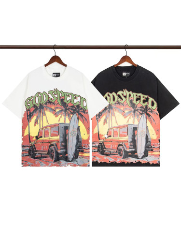27895023 Sunset Surfboard Car Print Washed Version Tee 2 colors