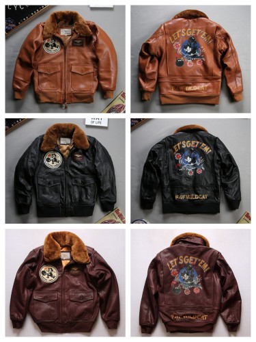 27921905 Philly Cat G1 Sea & Air Pilot Genuine Leather Jacket 3 colors