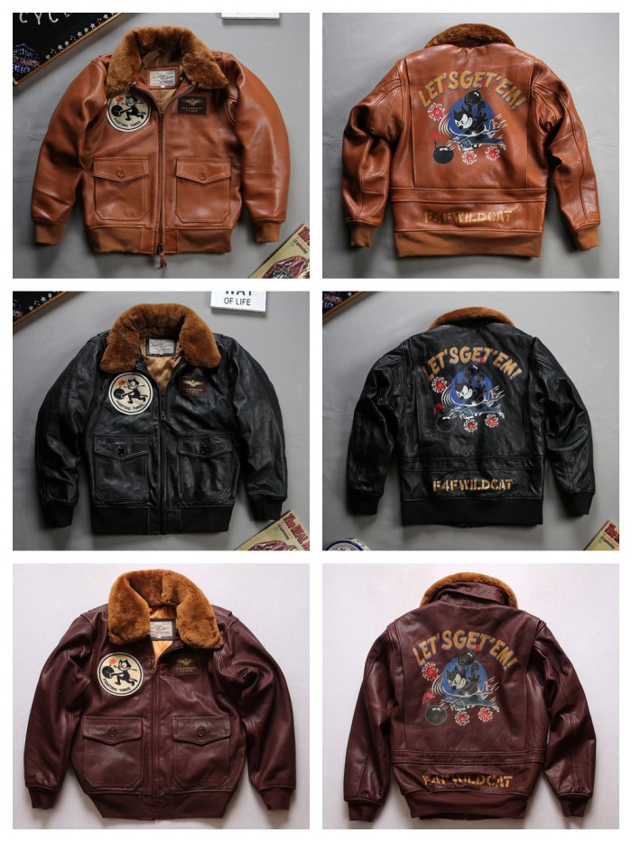 27921905 Philly Cat G1 Sea & Air Pilot Genuine Leather Jacket 3 colors