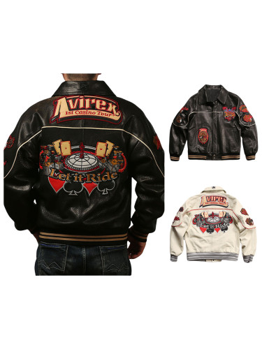 27921964 Sheepskin Genuine Leather Jacket 2 colors