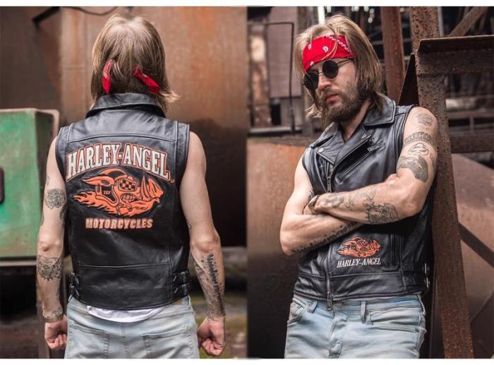 27921921 Genuine Leather Biker Vest