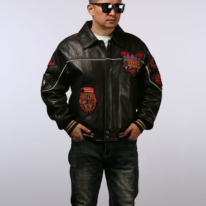 27921964 Sheepskin Genuine Leather Jacket 2 colors