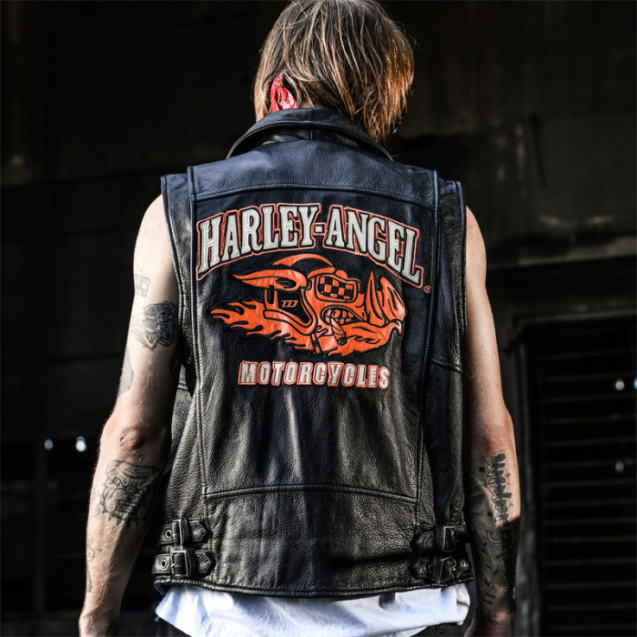 27921921 Genuine Leather Biker Vest
