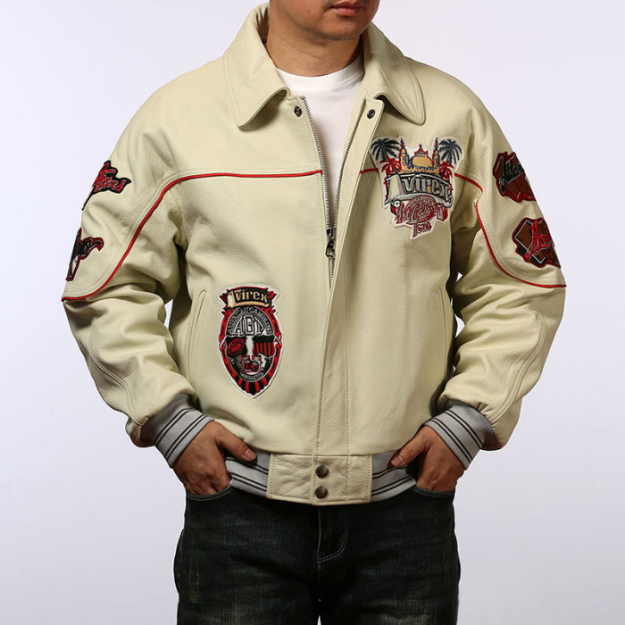 27921964 Sheepskin Genuine Leather Jacket 2 colors