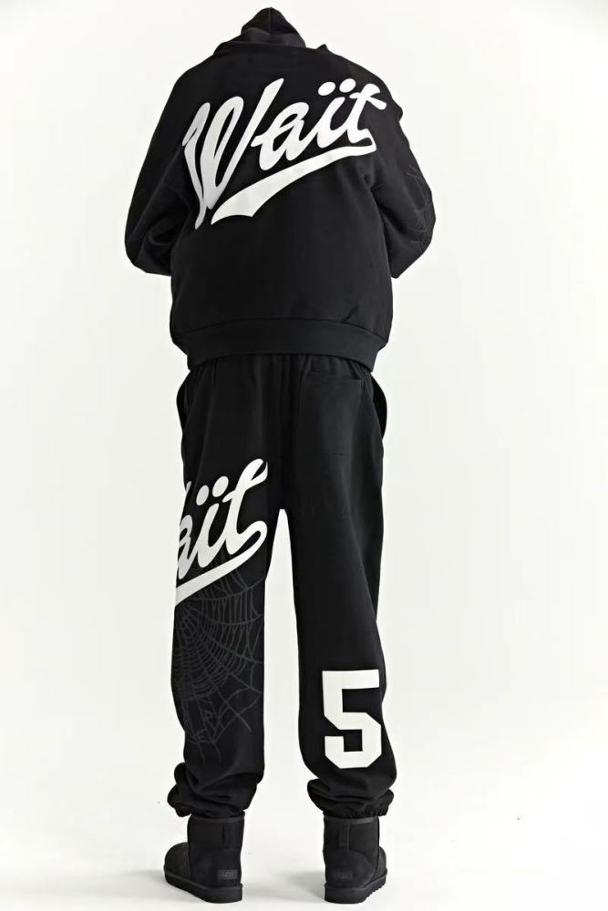 1:1 quality version 27929512 Large Letter Print Hoodie & Pants Set 2 colors