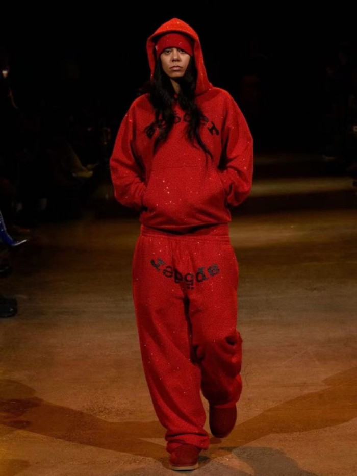 Front and back Rhinestone monogrammed VVS Hoodie & Pants Set 2 colors