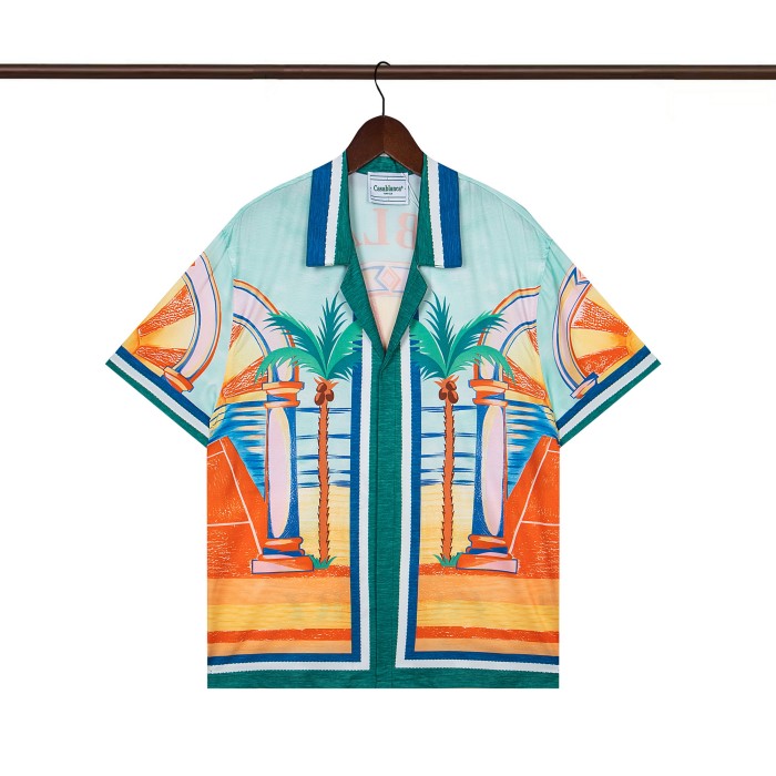 27931341 Coconut Beach Sunset Printed Polo shirt & shorts set